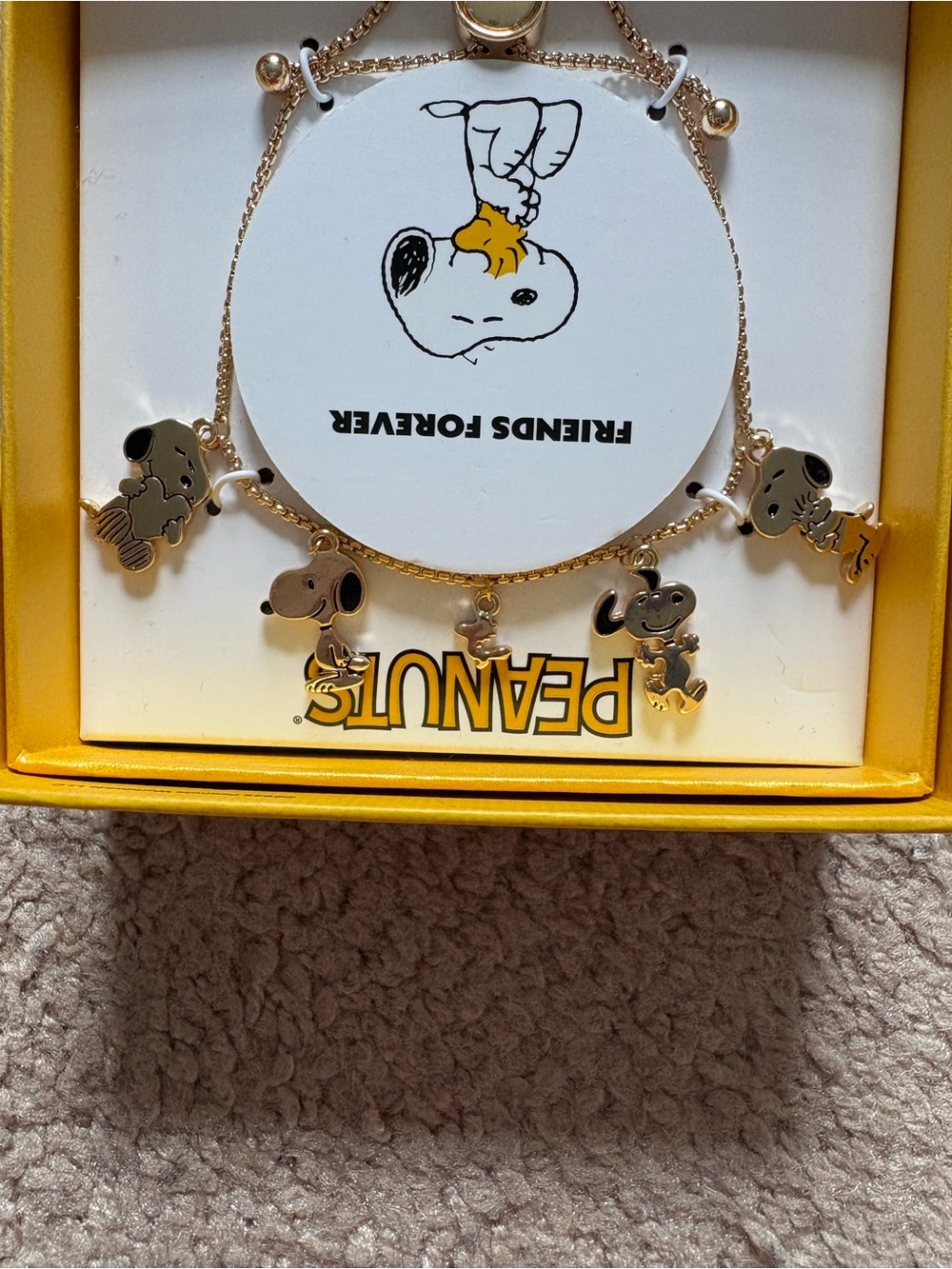 Peanuts Gold Snoopy 'Friends Forever' Charm Bracelet - Picture 2 of 4